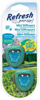 REFRESH Your Car Summer Breeze&Alpine Meadow(Grün Blau)Mini-Diffusor Air Freshen